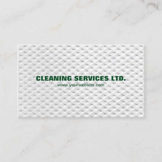 緑モダンユニーク白クリーニングサービス 名刺 (正面)