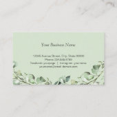 緑モダンユーカリ幾何学模様 名刺 (裏面)