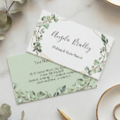 緑モダンユーカリ幾何学模様 名刺