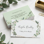 緑モダンユーカリ幾何学模様 名刺