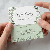 緑モダンユーカリ幾何学模様 名刺