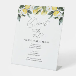 緑モダンレモンフローラデザートバー看板 台座サイン