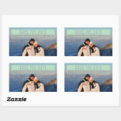 緑モダン切り取り日付ステッカーの保存 長方形シール (シート)