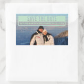 緑モダン切り取り日付ステッカーの保存 長方形シール (バッグ)