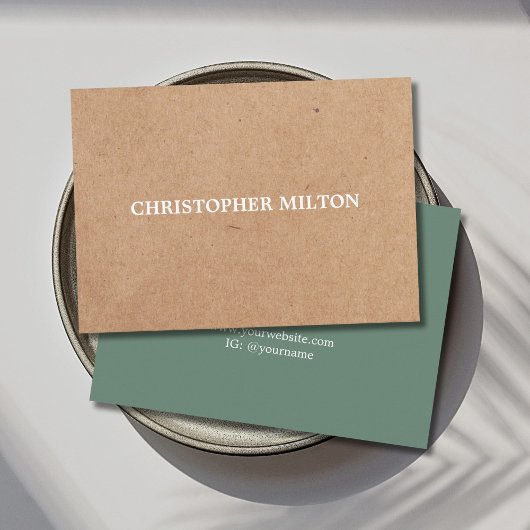 緑モダン印エレガント刷KraftPaperコンサルタント 名刺