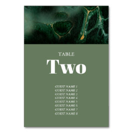 緑モダン大理石モノグラム結婚ズ テーブルナンバー