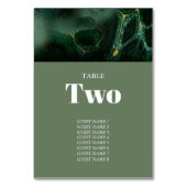 緑モダン大理石モノグラム結婚ズ テーブルナンバー (裏面)