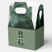 緑モダン大理石モノグラム結婚ズ フェイバーボックス (オープン)