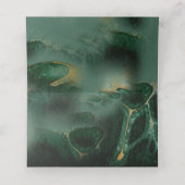 緑モダン大理石モノグラム結婚ズ プレイスカード (内部開封)