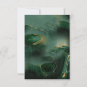 緑モダン大理石モノグラム結婚ズ 出欠カード (裏面)