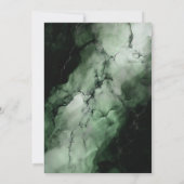 緑モダン大理石結婚の 招待状 (裏面)
