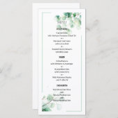 緑モダン天然植物型結婚模様 メニュー (正面/裏面)