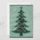 緑モダン幾何学的メリークリスマスツリー写真 シーズンカード (正面)