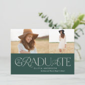 緑モダン幾何学2フォトアーチ卒業 案内状 (スタンド正面)