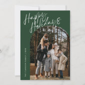 緑モダン文字ハッピーホリデーArch 2写真 シーズンカード (正面)