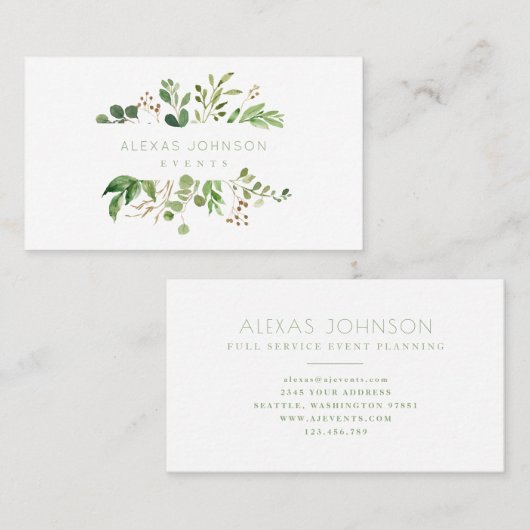 緑モダン春 名刺 (正面/裏面)