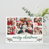 緑モダン書道5写真クリスマスグリーン シーズンカード (スタンド正面)