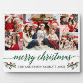 緑モダン書道5写真家族クリスマス フォトプラーク (正面)