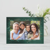緑モダン植物形容姿Photo Chistmas シーズンカード (スタンド正面)