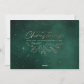 緑モダン植物形容姿Photo Chistmas シーズンカード (裏面)