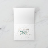 緑モダン植物形容姿Photo Chistmas シーズンカード (内部)