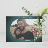 緑モダン植物性おもしろいグラデグラデーションーション最も幸せ シーズンカード (スタンド正面)