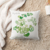 緑モダン植物水絵画色 クッション (ブランケット)