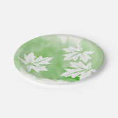 緑モダン水彩楓葉色 ペーパープレート (アングル)