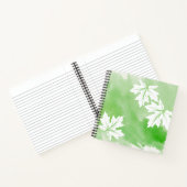 緑モダン水彩白カエデ葉ラ ノートブック (内部)