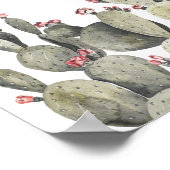 緑モダン水色サボテン ポスター (角)