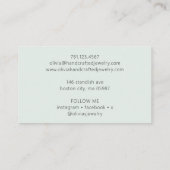 緑モダン水色スクリプト小 名刺 (裏面)