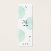 緑モダン水色ソーシャルメディア価格ラベル (正面)