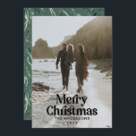 緑モダン水色植物性タイポグラフィ シーズンカード<br><div class="desc">フルモダンブリード写真ラスエレガントト水色の乾燥した植物性フローラ消色の色クリスマスのカード。セージグリーン、ハンターグリーン、ブラック、ホワイト、ブラウンモダントレンドカラーウェイ。</div>