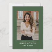 緑モダン波額写真卒業パーティー 招待状 (裏面)