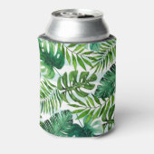 緑モダン熱帯水の色葉の 缶クーラー (缶裏面)