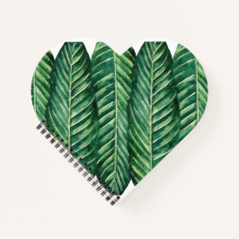 緑モダン熱帯長葉デザイン ノートブック