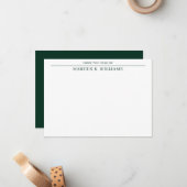 緑モダン男らしと白 ノートカード (正面/裏面インサイチュ)