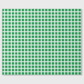 緑モダン白い格子付き市松模様に休日 ラッピングペーパー (フラット)