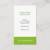 緑モダン白のクラシー実在エテート名刺 名刺 (裏面)