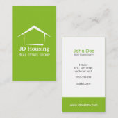 緑モダン白のクラシー実在エテート名刺 名刺 (正面/裏面)