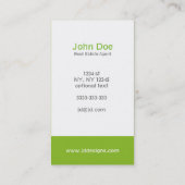 緑モダン白のクラシー実在エテート名刺 名刺 (裏面)