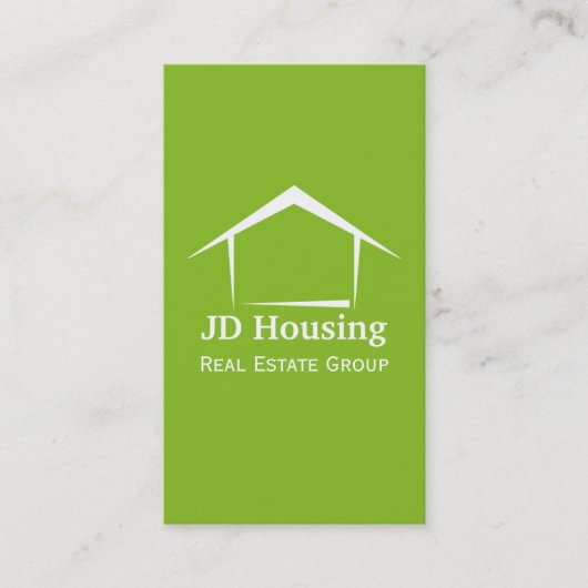 緑モダン白のクラシー実在エテート名刺 名刺 (正面)