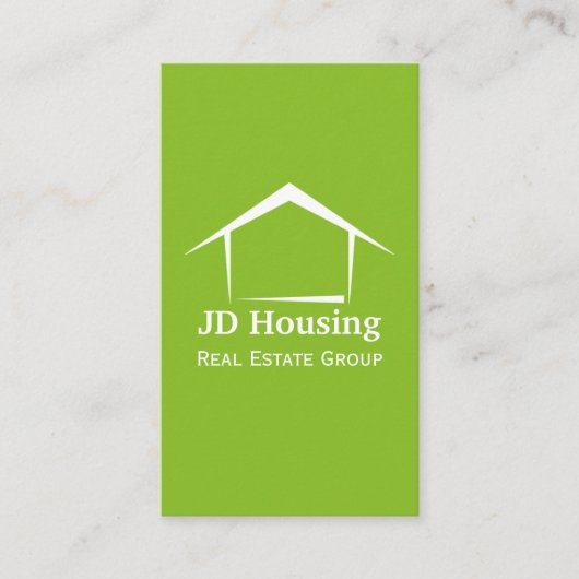 緑モダン白のクラシー実在エテート名刺 名刺 (正面)