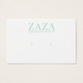 緑モダン白イヤリングジュエリー表示カード (正面)