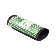 緑モダン白ジグザグ線モノグラム