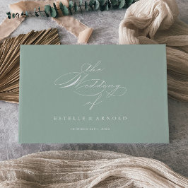 緑モダン白結婚書 ゲストブック