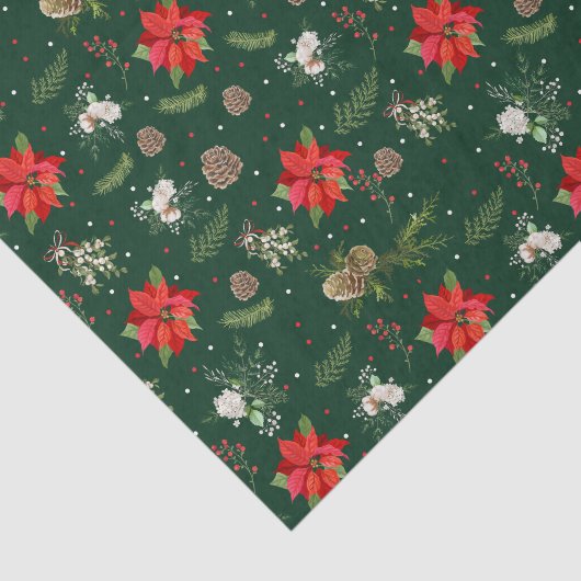 緑モダン素朴植物性フローラクリスマス 薄葉紙 (詳細)