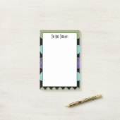 緑モダン紫とティール（緑がかった色） ポストイット (デスク上)