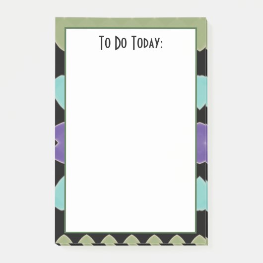 緑モダン紫とティール（緑がかった色） ポストイット (正面)