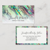 緑モダン紫の大理石メイクアップアーティストエレガント 名刺 (正面/裏面)